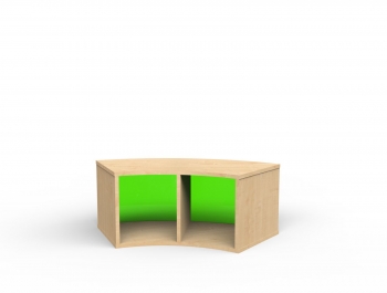 Sechstelkreisschrank mit Acrylwand