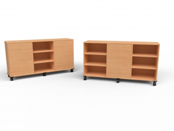 fahrbarer Raumteilerschrank