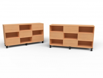 fahrbarer Raumteilerschrank