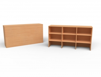 Raumteilerschrank mit Sockelnische