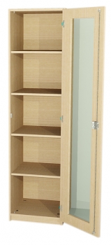 Schrank eintürig mit Glasausschnitt, BxHxT 45x190x40 cm