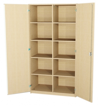 Schiebetürenschrank mit 10 Fächern, 140x190x50 cm