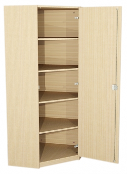 Eckschrank BxHxT 80x190x80 cm 1 Tür abschließbar, 4 Einlegeböden