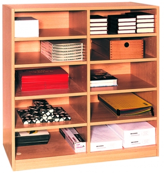 Klassenregal mit 10 Fächern horizontal, BxHxT 94x98x40 cm