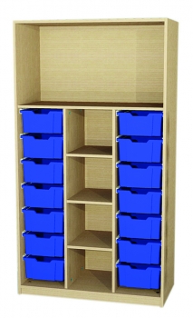 Materialschrankregal 14 hohe Boxen