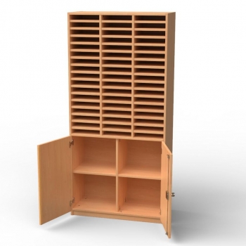 Postfächerschrank 90x190x40 cm, offen mit 51 Postfächern