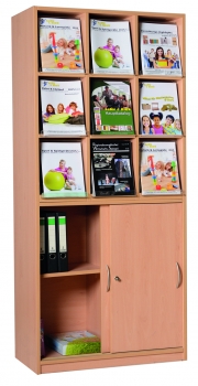 Zeitschriften & Prospektschrank mit 9 Prospektklappen