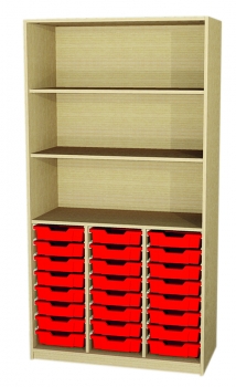 Materialschrank 24 flache Boxen