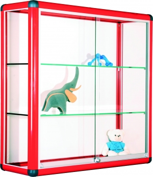 Ausstellungsvitrine 100x100x30 cm mit 2 ESG- Sicherheitsglast Schiebetüren