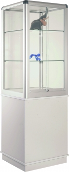 Ausstellungsvitrine mit Unterschrank, mit ESG- Sicherheitsglas