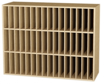 Aufsatzschrank offen 2 feste Fachböden 48 offene Brieffächer