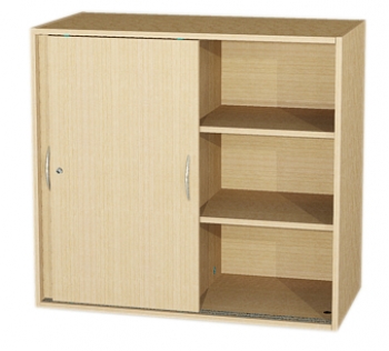 Aufsatzschrank 2 Schiebetüren, Mittelwand, 4 Einlegeböden