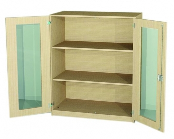 Unterschrank 2-türig, Türen mit Glasausschnitt 3 Ordnerhöhen