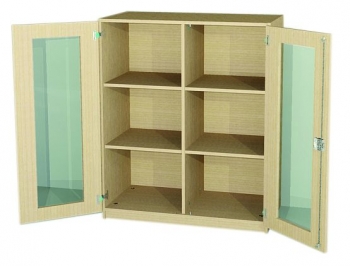 Unterschrank Türen mit Glasausschnitt, 3 Ordnerhöhen