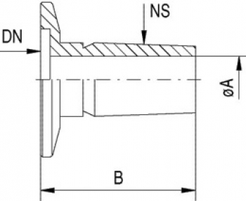 Übergangsflansch DN16 KF–NS 19/26