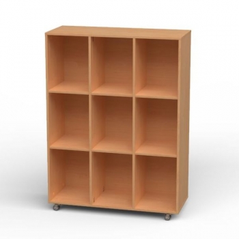 Schulranzen-Regal XXL 9 Fächer FAHRBAR BxHxT 112x150x45 cm