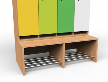 Korpus-Garderobe Modern-Line mit 3 Plätzen und 6 Fächern