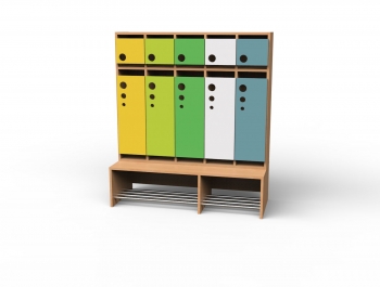 Korpus-Garderobe Modern-Line mit 5 Plätzen und 10 Fächern