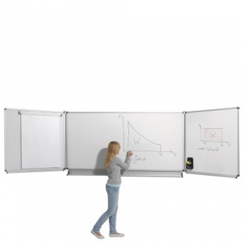 Whiteboard Wandklapptafel aus Stahl, Serie KLST, weiß