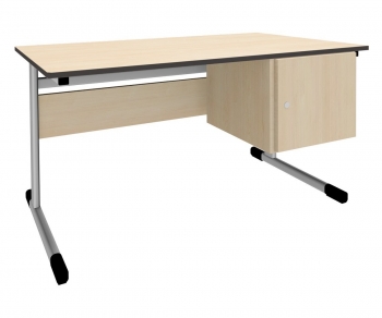 Lehrertisch 130x65 cm, mit Unterschrank abschließbar