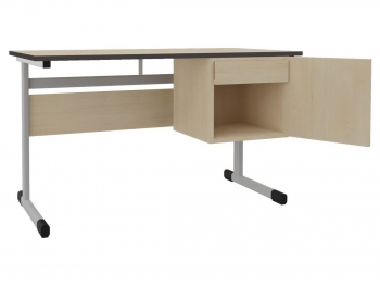 Lehrertisch 130x65 cm, Unterschrank mit Schub innen