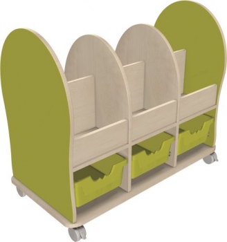 Leseratte Midi mit 6 offenen Fächern und 3 Ergo Tray Boxen C2