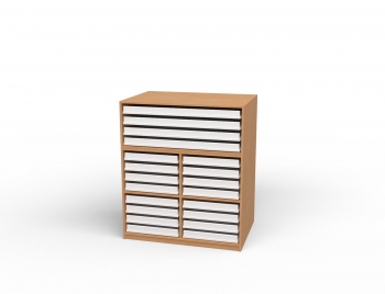 Bilderschrank als Kombination, 20 Schübe
