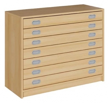 Papierschrank mit 7 Rollschüben, B/H/T: 102x80x60 cm