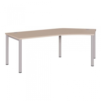 Schreibtisch Freiform 217x113 cm höhenverstellbar mit Rundrohrgestell