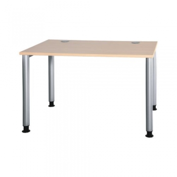 Schreibtisch 80x80 cm höhenverstellbar mit Rundrohrgestell