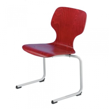 Freischwinger Kufenstuhl mit Rundrohrgestell