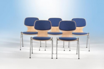 Schalenstuhl stapelbar mit Rundrohrgestell