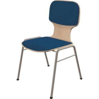 Schalenstuhl gepolstert mit Rundrohrgestell, stapelbar