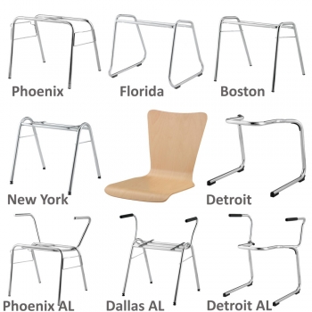 Stapelstuhl mit Schale Madrid und Chromgestell Dallas AL