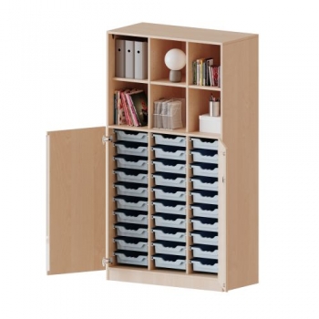 ErgoTray Kombi-Schrank mit 30 Boxen, 5 Ordnerhöhen