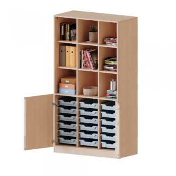 ErgoTray Kombi-Schrank mit 18 Boxen, 5 Ordnerhöhen