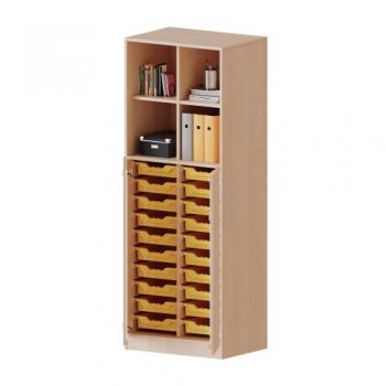 ErgoTray Kombi-Schrank mit 20 flachen Boxen, 5 Ordnerhöhen