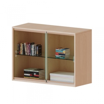 Aufsatz mit Glasschiebetüren, 2 Ordnerhöhen