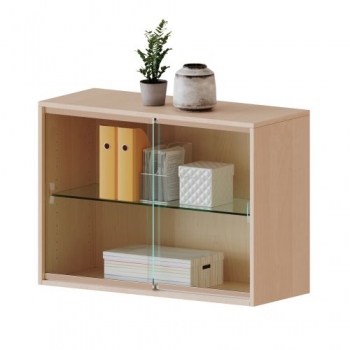 Aufsatz mit Glasschiebetüren, 2 Ordnerhöhen