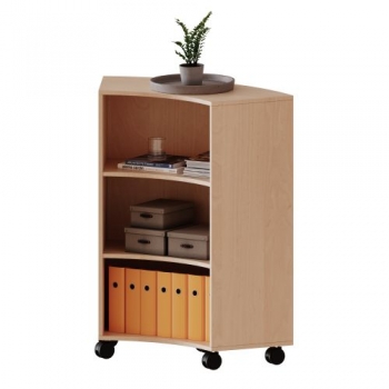 Fahrbares Sechstelkreisregal, 2 Ordnerhöhen