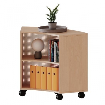 Fahrbares Sechstelkreisregal, 2 Ordnerhöhen