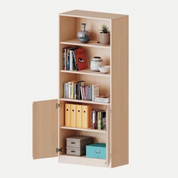 Schrank, 5 Ordnerhöhen, Türen unten (2 OH), oben 3 offene Fächer