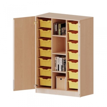 ErgoTray Schrank mit 14 Boxen, dreireihig, 4 Ordnerhöhen