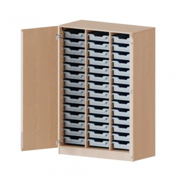 ErgoTray Schrank mit 42 Boxen, dreireihig, 4 Ordnerhöhen