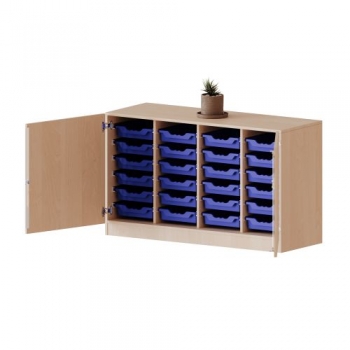 ErgoTray Schrank mit 24 Boxen, vierreihig, 2 Ordnerhöhen
