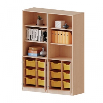 ErgoTray Kombi-Schrank mit 12 Boxen, zweiteilig, 5 Ordnerhöhen