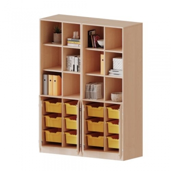 ErgoTray Kombi-Schrank mit 12 Boxen, zweiteilig, 5 Ordnerhöhen