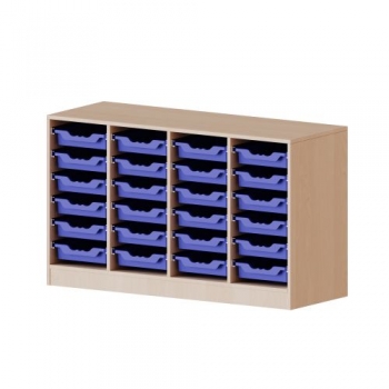 ErgoTray Regal, vierreihig, 2 Ordnerhöhen