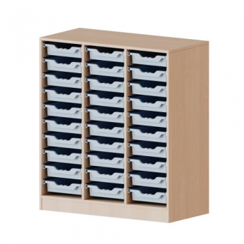 ErgoTray Regal mit 30 Boxen, dreireihig, 3 Ordnerhöhen