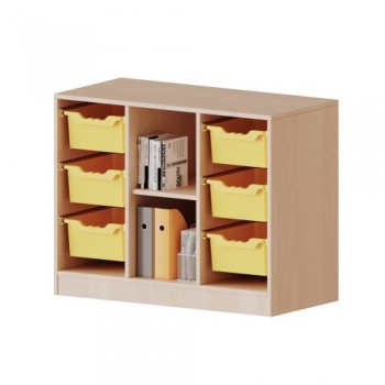 ErgoTray Regal mit 6 Boxen, dreireihig, 2 Ordnerhöhen